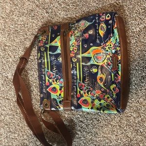 Sakroots crossbody w/Peacocks